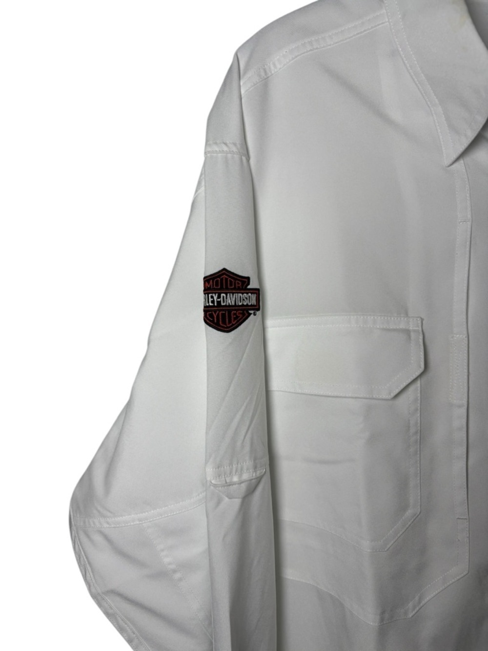 Harley Davidson Long Sleeve White Button Down Shirt XXL Embroidered NWT Biker - Picture 2 of 7